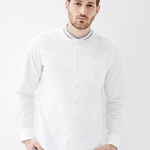 Varsity-Striped Collar Shirt