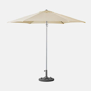 Umbrella with base, tilting beige, gray